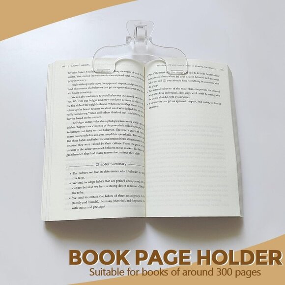 Book Page Holder for Reading 2Pcs, Transparent Book Page Holder Clips for Readin - Picture 3 of 7